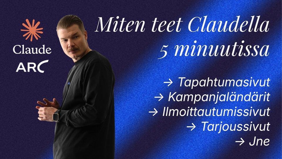 Miten teet Claudelle 5 minuutissa markkinoinnin ja myynnin verkkosivut?